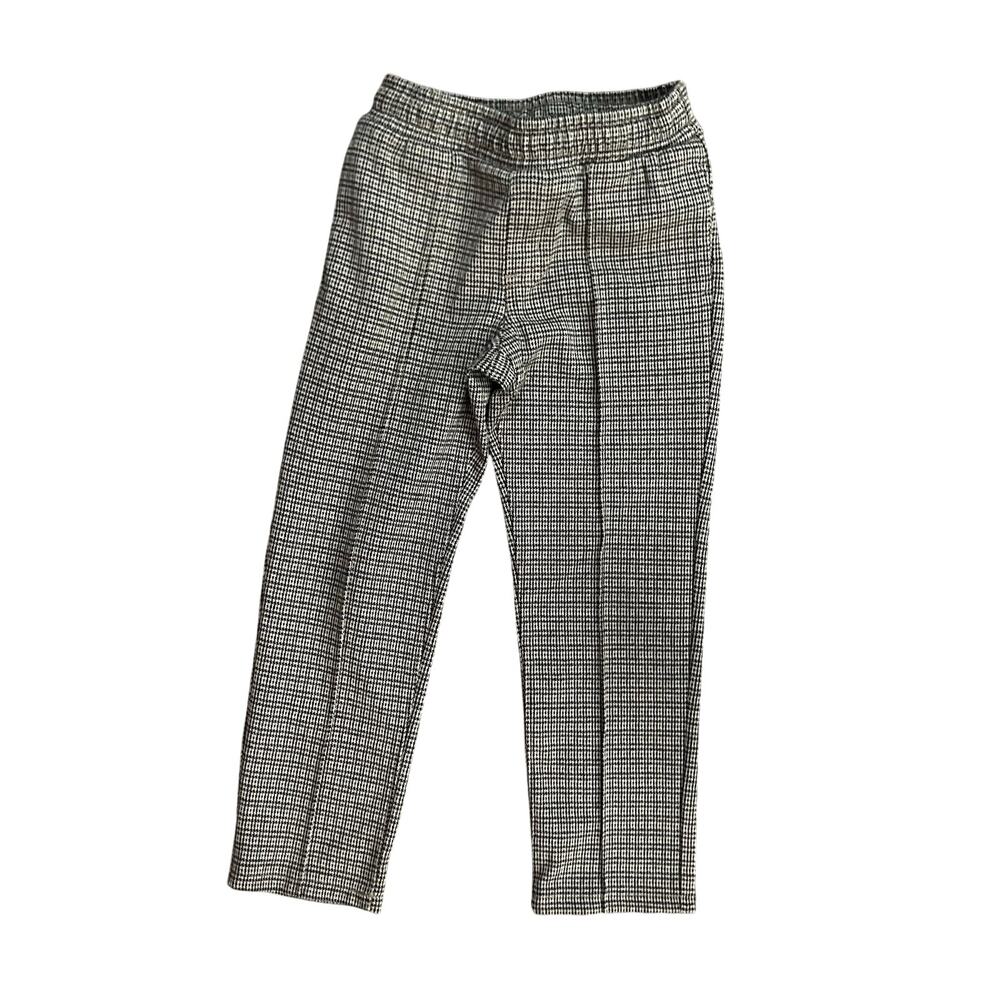 Cat & Jack Houndstooth Dress Pants Kids 5T Black White Stretch Pull On Style
